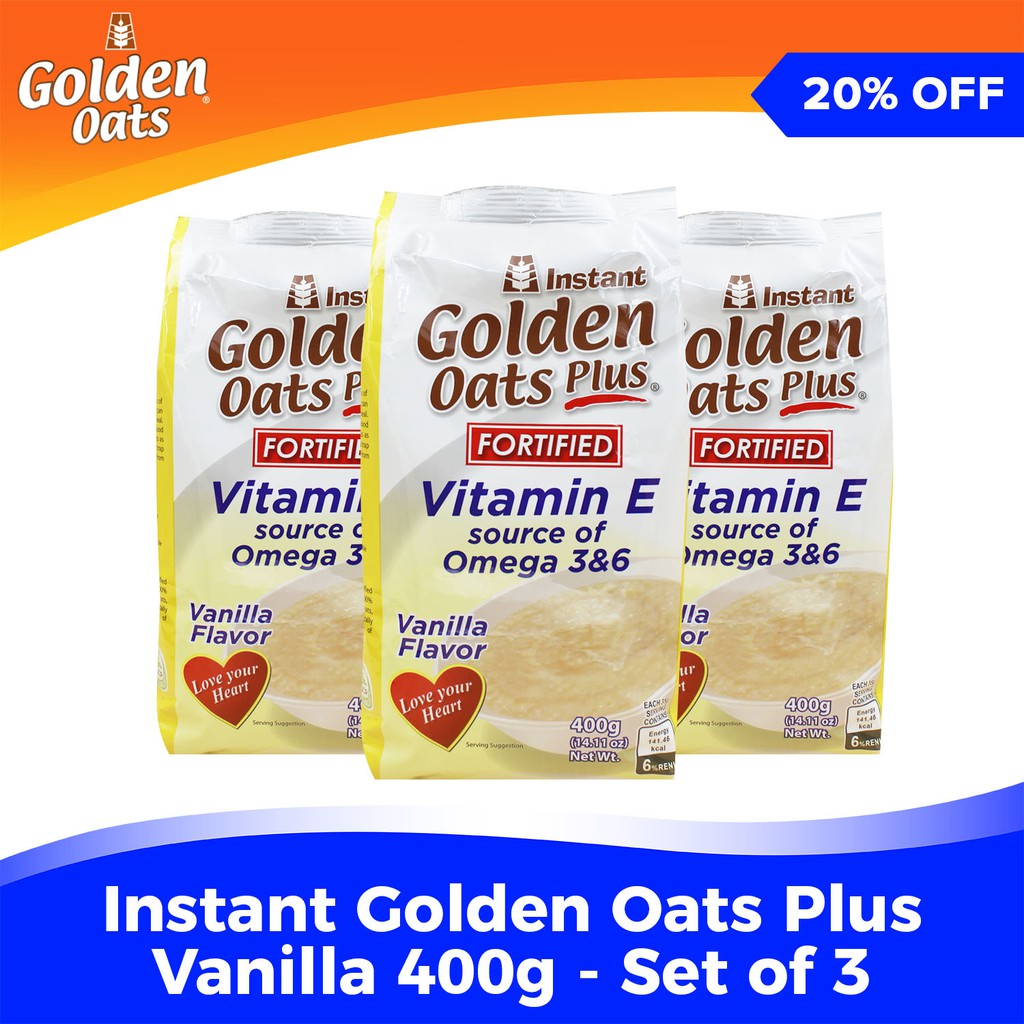 GOLDEN OATS Plus Fortified Vitamin E with Omega 3&6Vanilla Flavor 400g