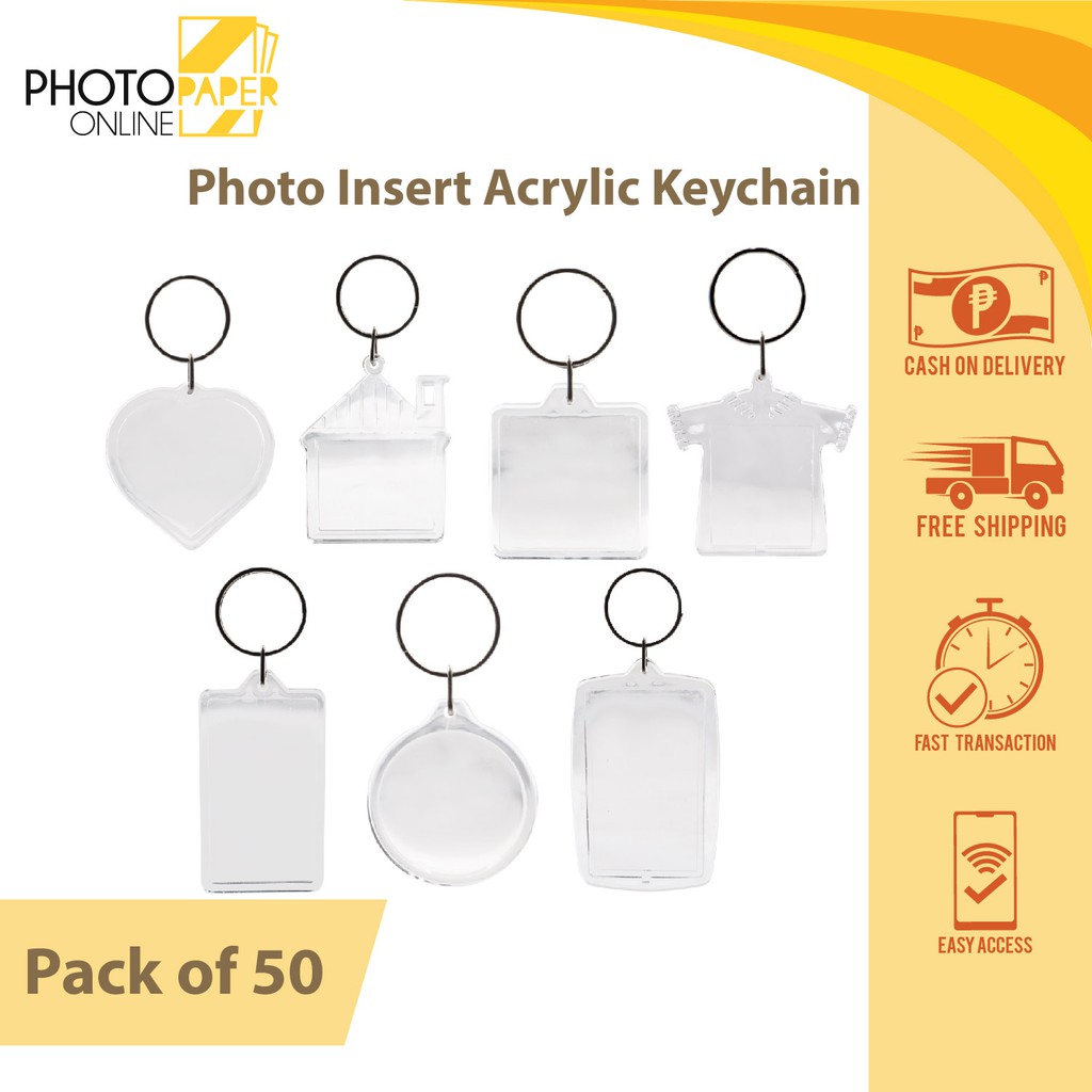 Acrylic Keychain DIY Photo Insert (50pcs) Shopee Philippines