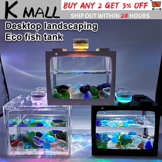 【PH Local】Mini Aquarium Block Tank Betta Guppy Fish Tank Building Block