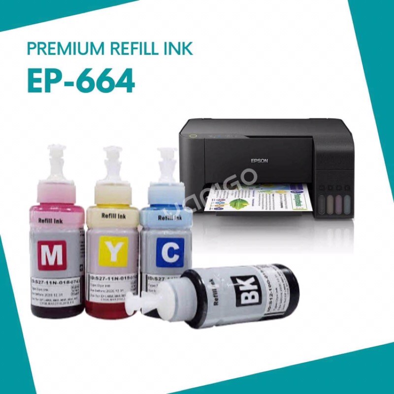 Refill Ink 664 for Epson L120 L110 L210 L220 L300 L310 L360 L380 Series 70ml