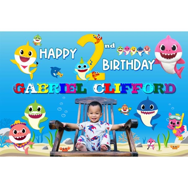 Baby Shark Tarpaulin For Birthday And Christening Shopee Philippines