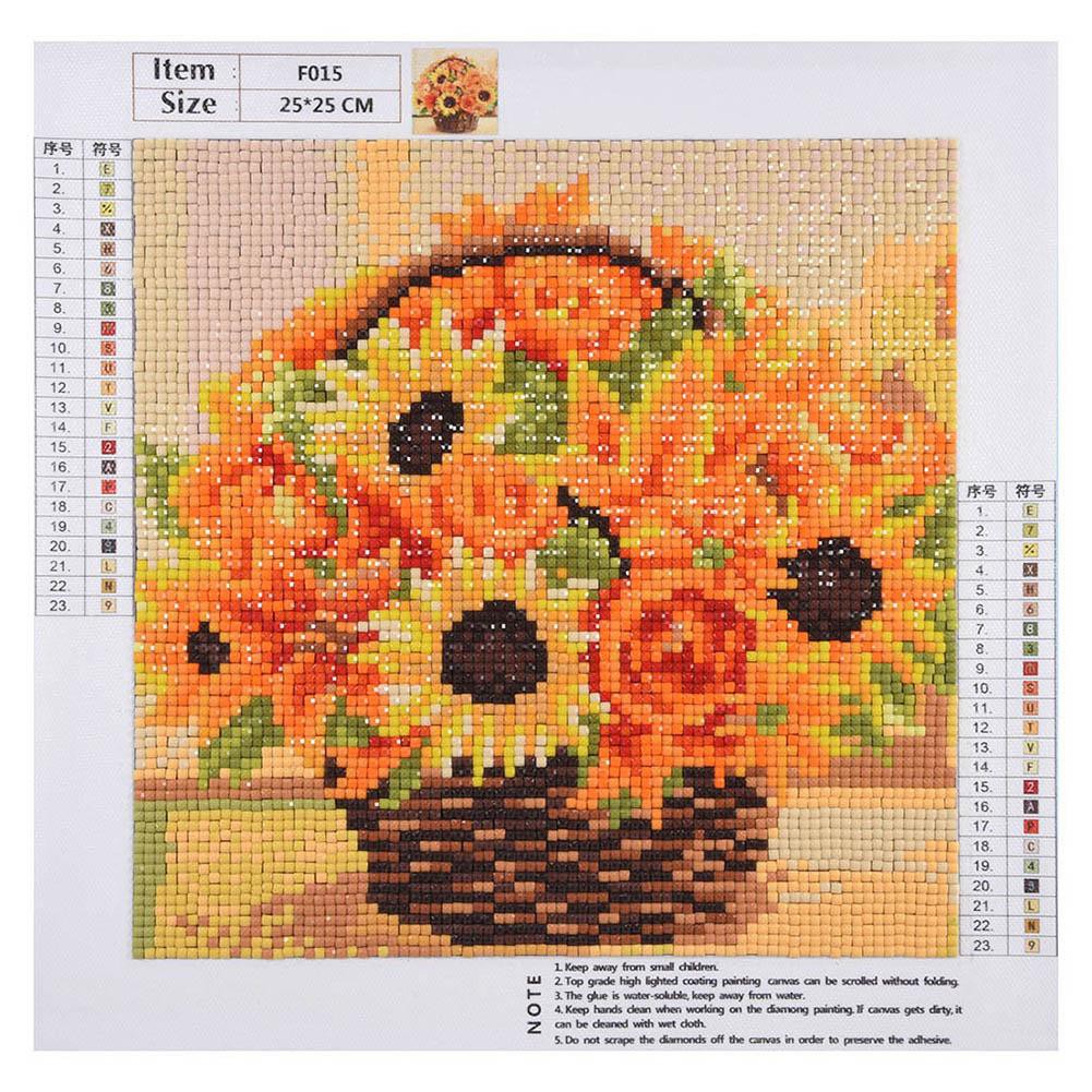 FY 5D DIY Full Drill Square Diamond Painting Flowers Cross Stitch Embroidery
