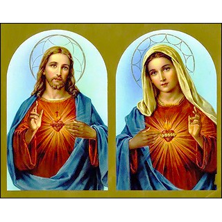 Twin Hearts of Jesus and Mary (3) Cross Stitch PATTERN ONLY | Shopee ...