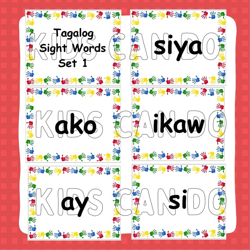 Tagalog Filipino Sight Words For Children Learning Filipino Words 