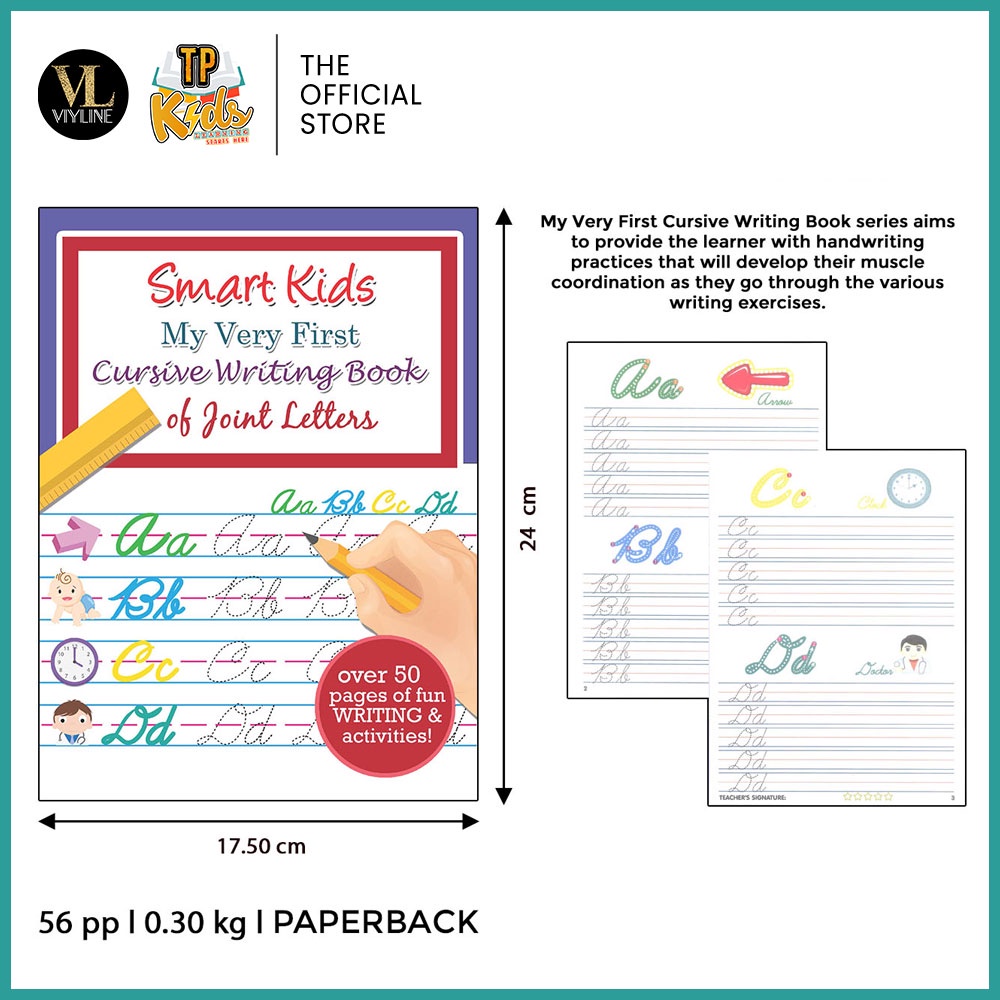 Smart Kids My Very First Cursive Writing Book - Joint Letters | Shopee ...