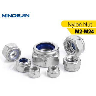 Size : M2.5 30pcs Nuts Screws Nylon Lock Nut 304 Stainless Steel Hex Hexagon Locknut M2 M2.5 M3 M4 M5 M6 M8 M10 M12 M14 M16 M20 M24 Nylon Nut DIN985 Nails 