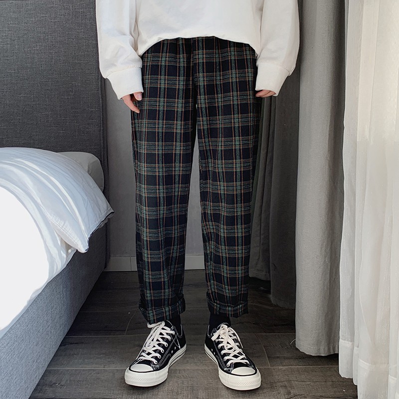 casual plaid pants for men