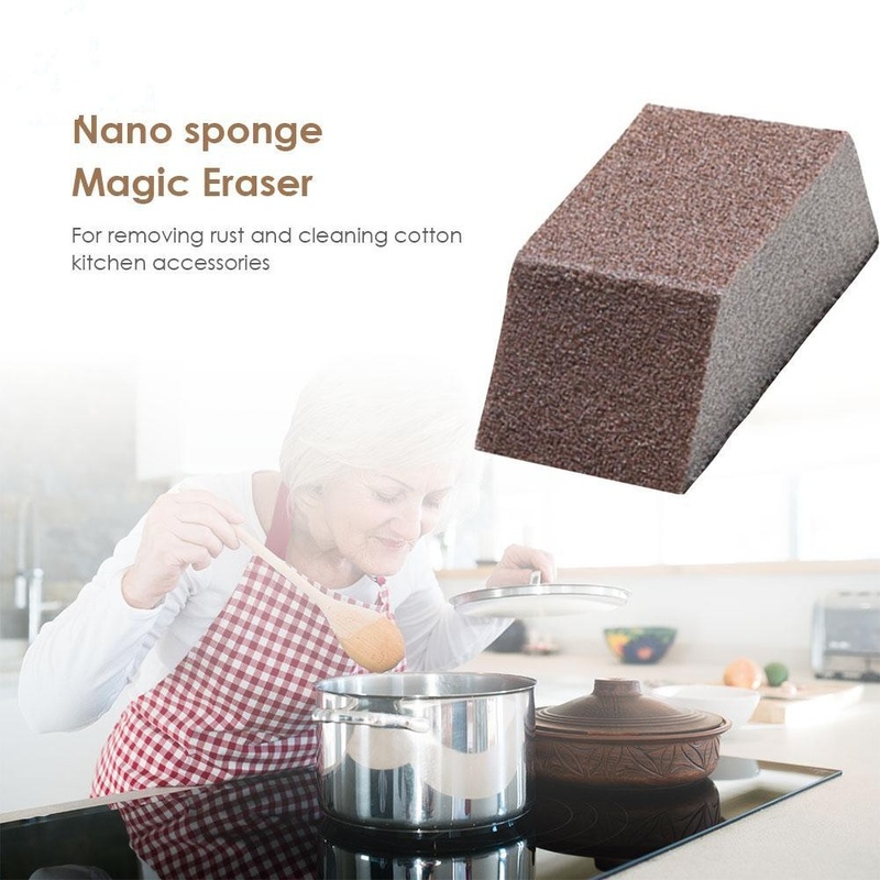 1Pcs Household Magic Carborundum Nano Cleaning Sponge / Kitchen Derusting Decontamination Dishcloth Emery Cleaning Eraser / Brush Rub Pan Pot Dish Cleaning Wipe Sponge / Kitchen Cleaner Tools / Kitchen Utensils