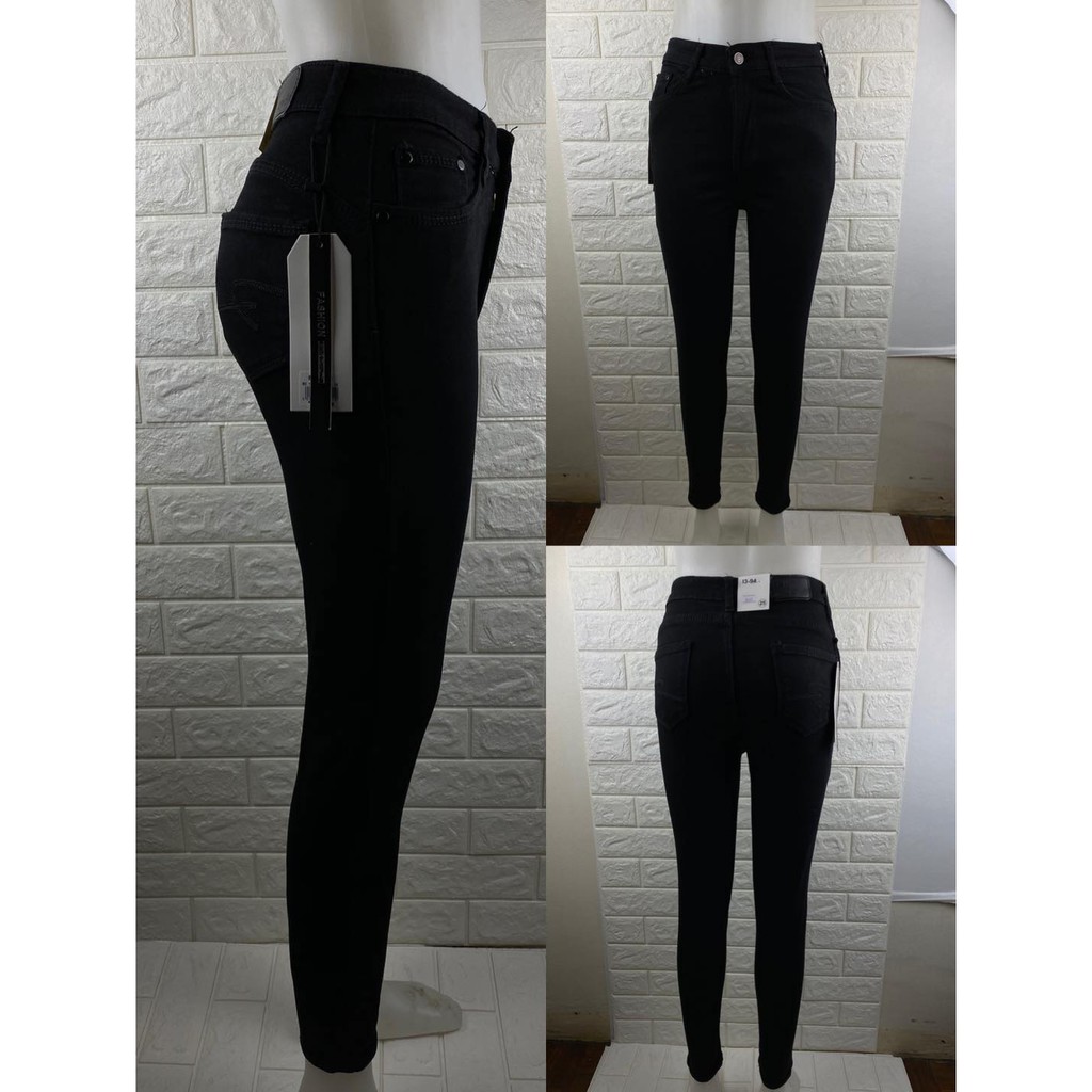 plain black high waisted jeans