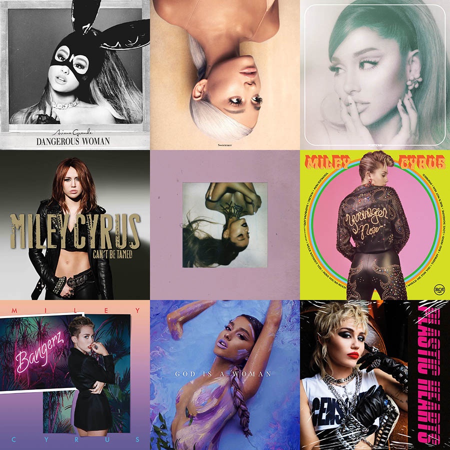 Ariana Grande/Miley Cyrus Single/Album Covers (VinylStyle