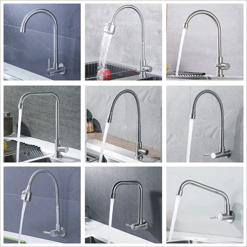 304Stainless Steel Kitchen High Quality Faucet Wall Counter Mount Sink ...