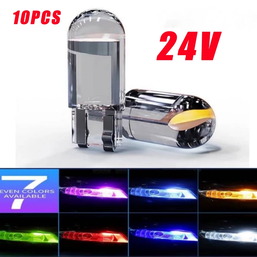 10pcs 24V 194 W5W LED T10 LED Bulbs For Car Parking Position Lights Interior Map Dome Trunk