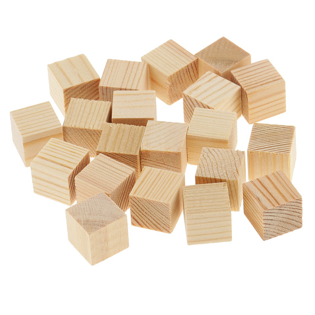 Cube Blocks Puzzle Unfinished Wooden 