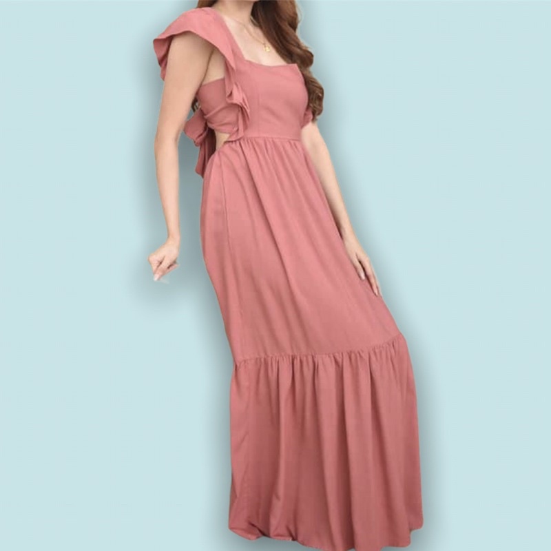 Maxi Dress Self Tie Freesize Shopee Philippines