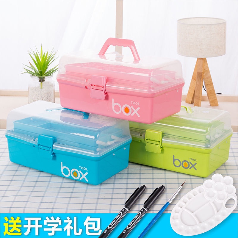 Drawing Toolbox Stationery Storage Box Drawing Box Plastic Portable