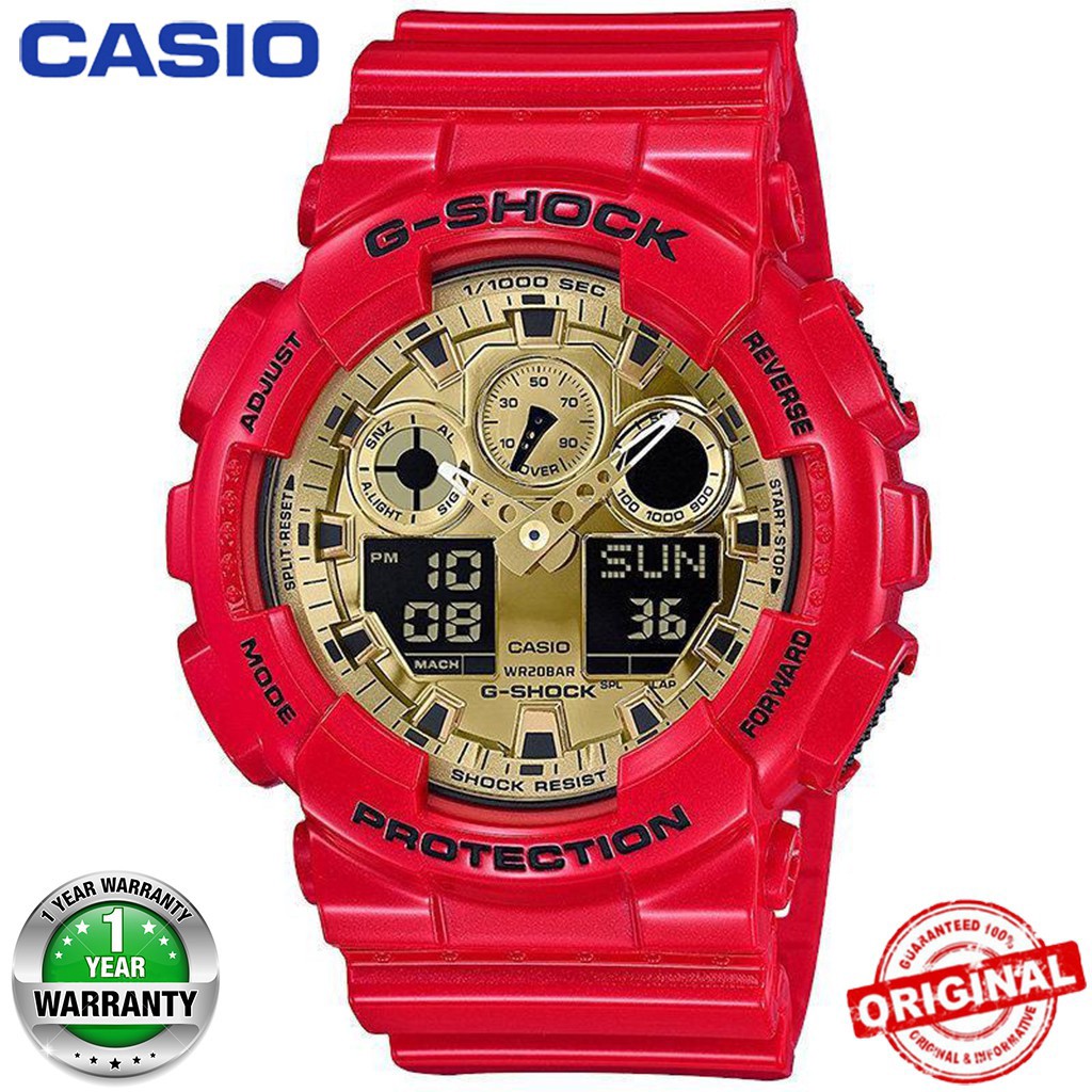 casio g shock ga 100 red