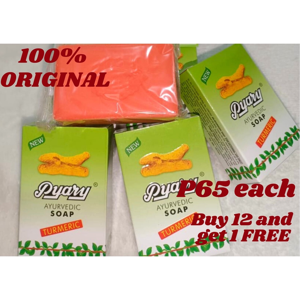 100 ORIGINAL PYARY TURMERIC SOAP 75g (FRESH FROM DUBAI) Shopee