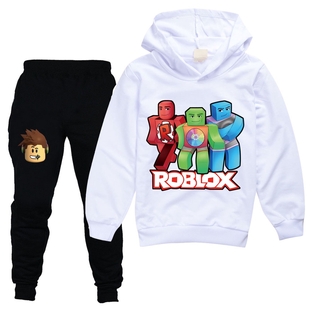 Kids Boys Terno Boys Long Sleeved Cotton Hoodie Sweater Pants Roblox Printed Cute Cartoon Teenagers Children Suit Set Sweatshirt And Trousers Z1355 Shopee Philippines - cute sweater for roblox