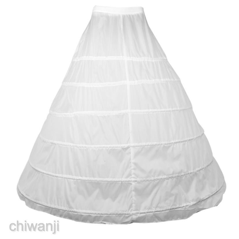 hipaopao Women Crinoline 6 Hoop Skirt Half Slip Petticoats Floor Length Underskirt for Wedding Dress Ball Gown 