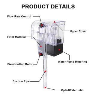 Filter for Aquarium Top Filter Hanging Filter Wall Filter Oxygen Setup Machine Waterfall Filtering #9