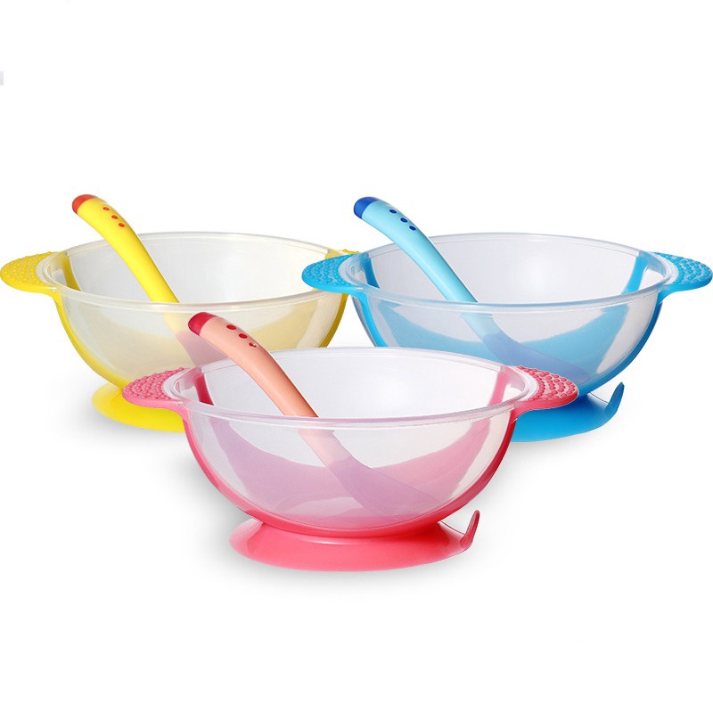 Baby Suction Cup Bowl Slipresistant Tableware Temperature Sensing