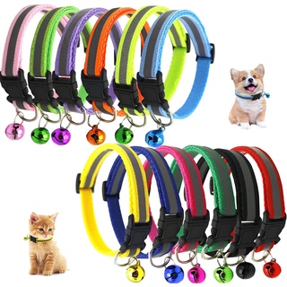 CCL PH Pet Collar Dog Collar Puppy Reflective Adjustable Cat collar Safety Buckle Bell Neck Strap