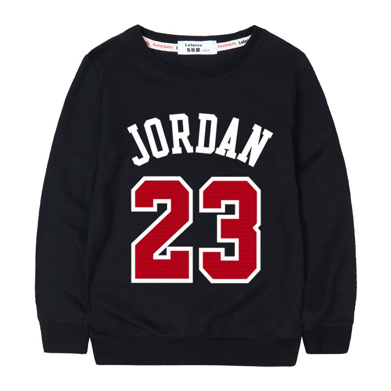 Boys Jordan Red 23 Cement Print Black Top Cotton Sweatshirt - red black air jordan jacket roblox
