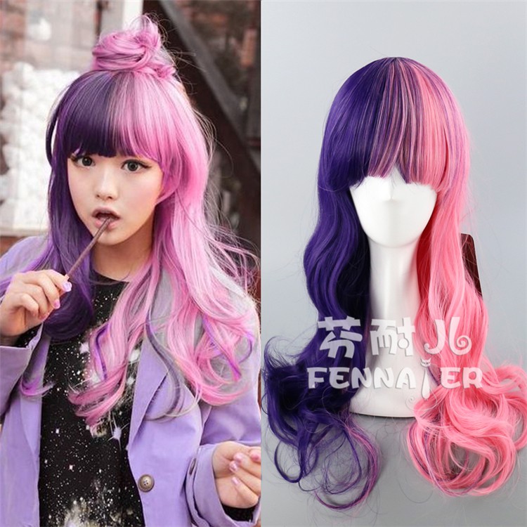 Mori Girl Lolita Lolita Pink Purple Two Color Gradient Color Qi