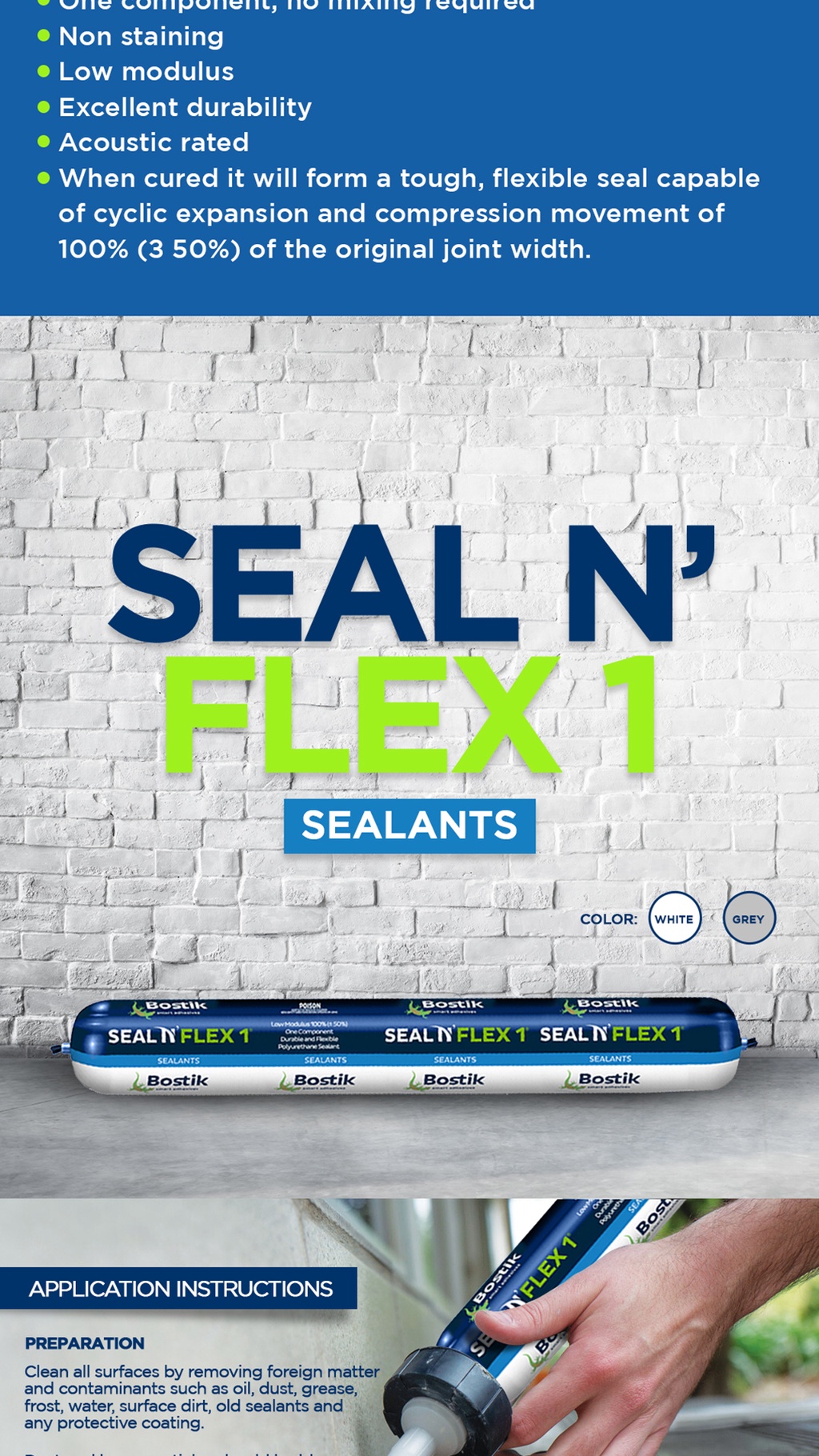 Buy 5 Bostik Seal N Flex 1 Sealant, Get 1 Free Bostik No More Nails ...