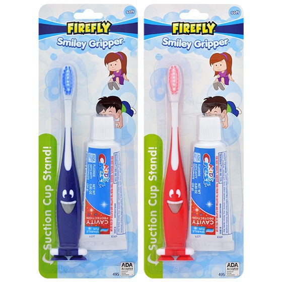 Firefly Toothbrush Smiley Gripper With Crest Kids Toothpaste (24g