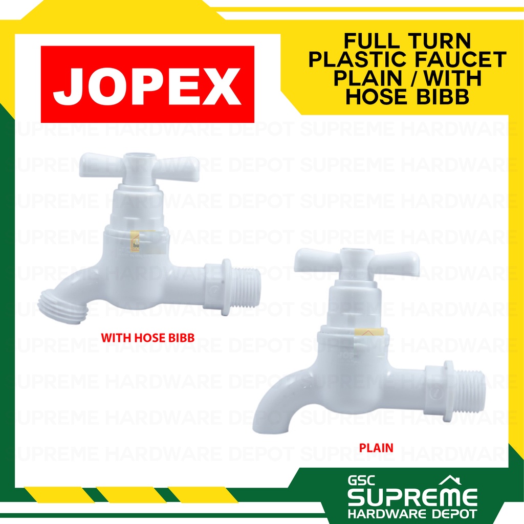 Jopex Full Turn Series Plastic Faucet With Hose Bibb Plain Shopee