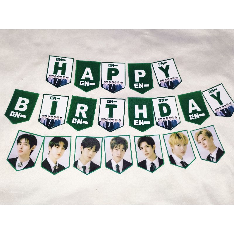 Enhypen Happy Birthday Banner with 7 Individual Member Pics | Shopee