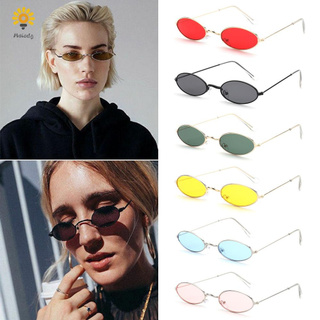 MELODG Retro Oval Sunglasses Fashion Design Eyeglasses Vintage Shades Accessories Men and Women Small Frame Summer Sun Glasses