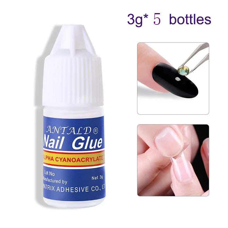 5pcs/set 3g Fake Nails glue Fast dry professional Nail glue fake acrylic nails tips decoration