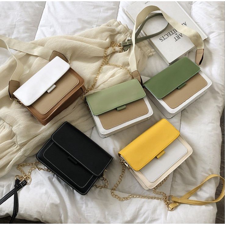 sling bag with metal chain