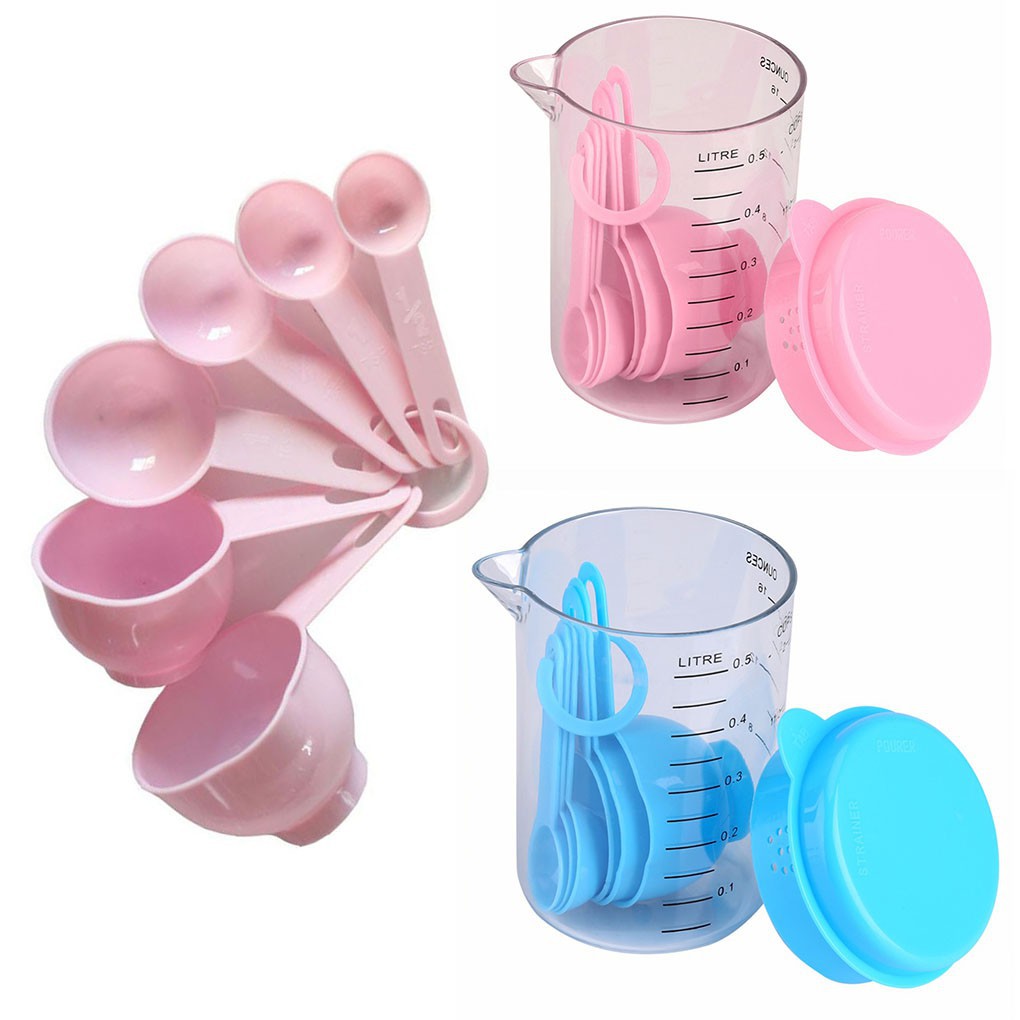 7PCS/Set Plastic Measuring Cups with Spoons Kitchen Utensil Kevin