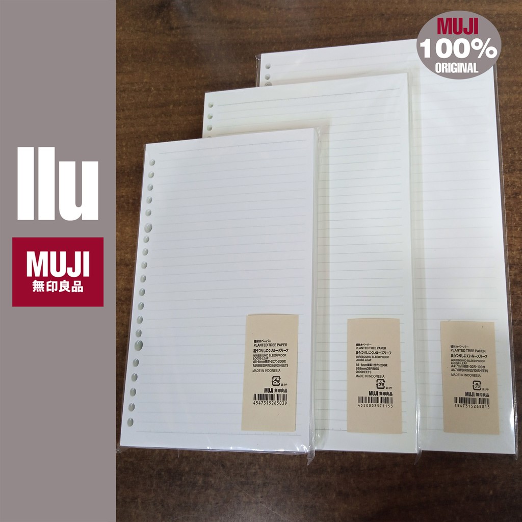 042llu Muji Loose Leaf PaperRuled Shopee Philippines