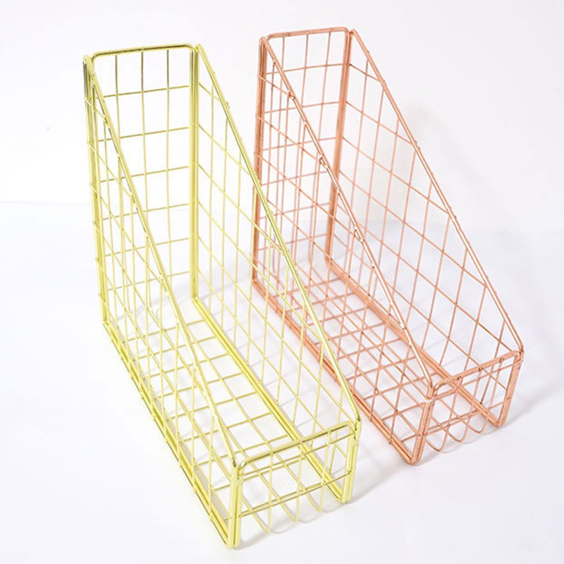 Standard Shelf, Rose Gold Yagote File Holder Stand Desktop Book Shelf Book Stand File Organizer Magazine Rack for Home Office Decoration 