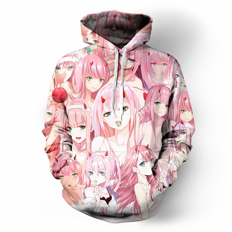 Japanese Anime DARLING in the FRANXX Zero Two 3D Printed Hoodie ...