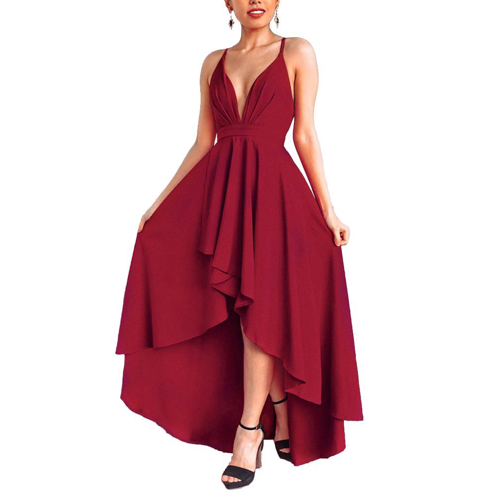 red cocktail dress long