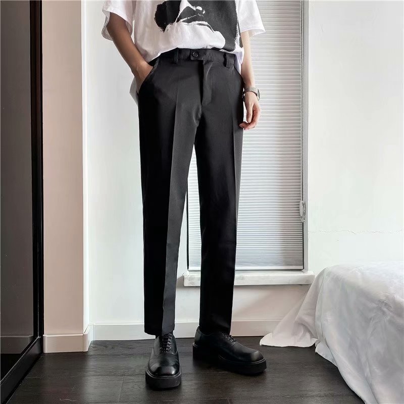 mens skinny black trousers