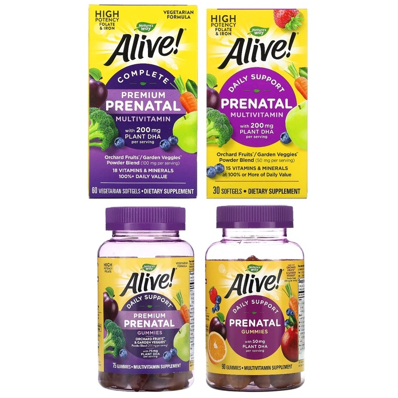Nature's Way, Alive! Prenatal Premium MultiVitamin with Plant DHA