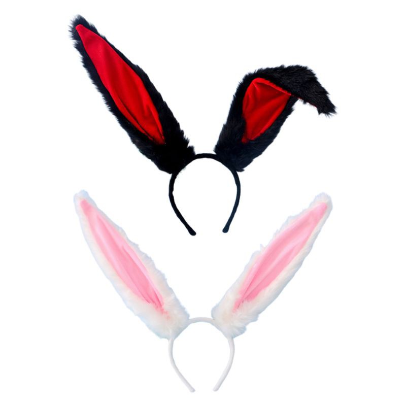 Bg Fa Women Sweet Lolita Cosplay Headband Plush Long Rabbit Bunny Ears Anime Hair Hoop Shopee Philippines