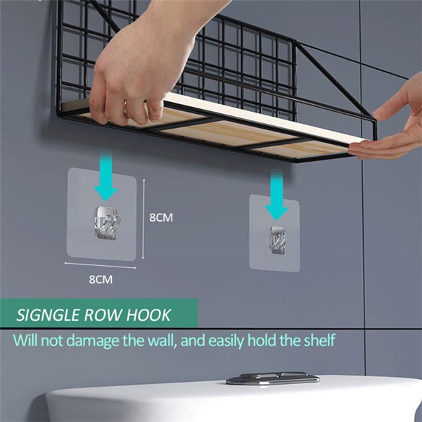 Silver Home Plastic Hooks Waterproof Sticky Hook for Kitchen Bathroom Shelf Sticker,Sticking Wall Strong Adhesive Hook Hanger