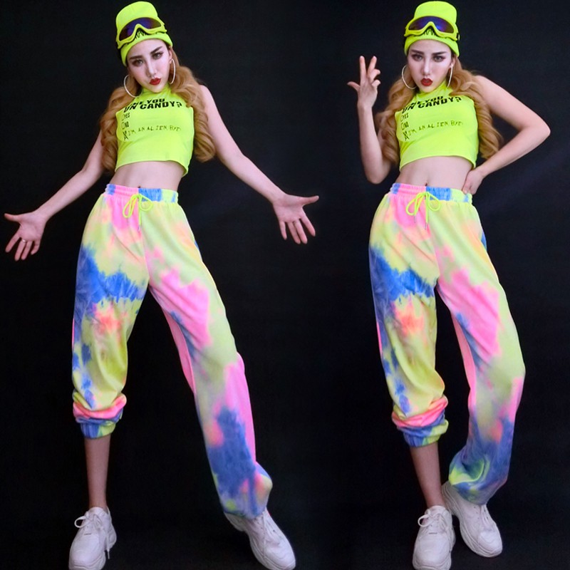 Jazz Dance Performance Clothes Hip-Hop Street Dance Festival Outfits  Fluorescent Sports Casual Suit | Shopee Philippines