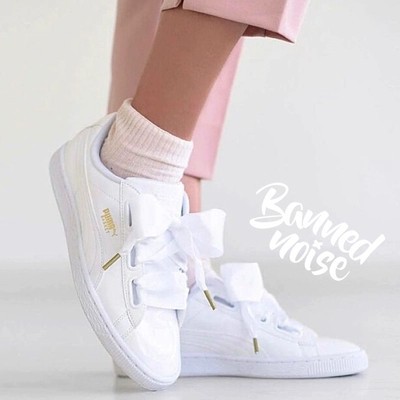 puma white bow shoes