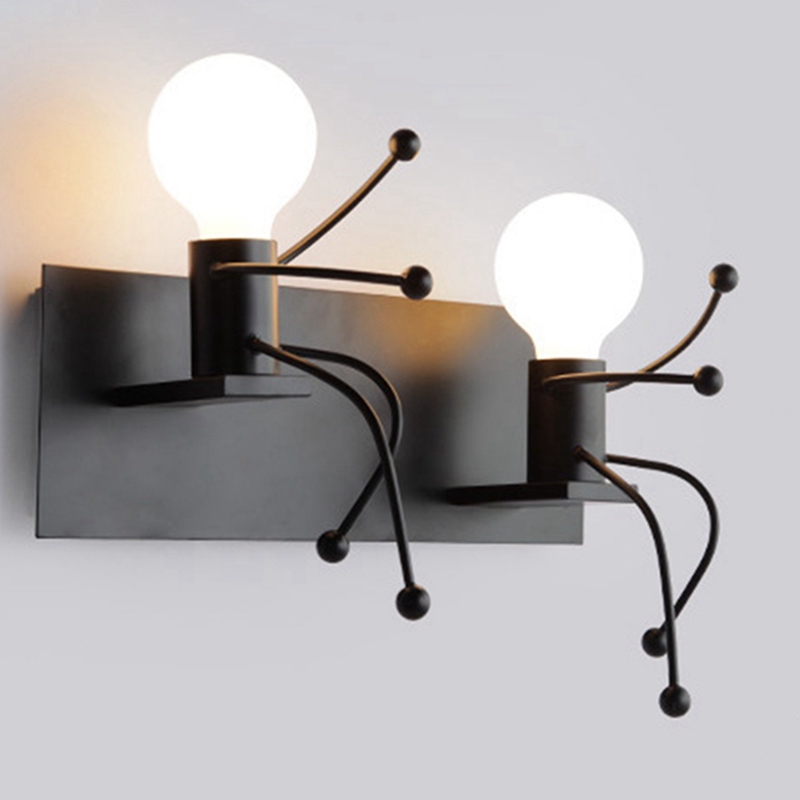 Steel Cute Men Wall Lamp Bedside Nightstand Aisle Corridor Lights Shopee Philippines