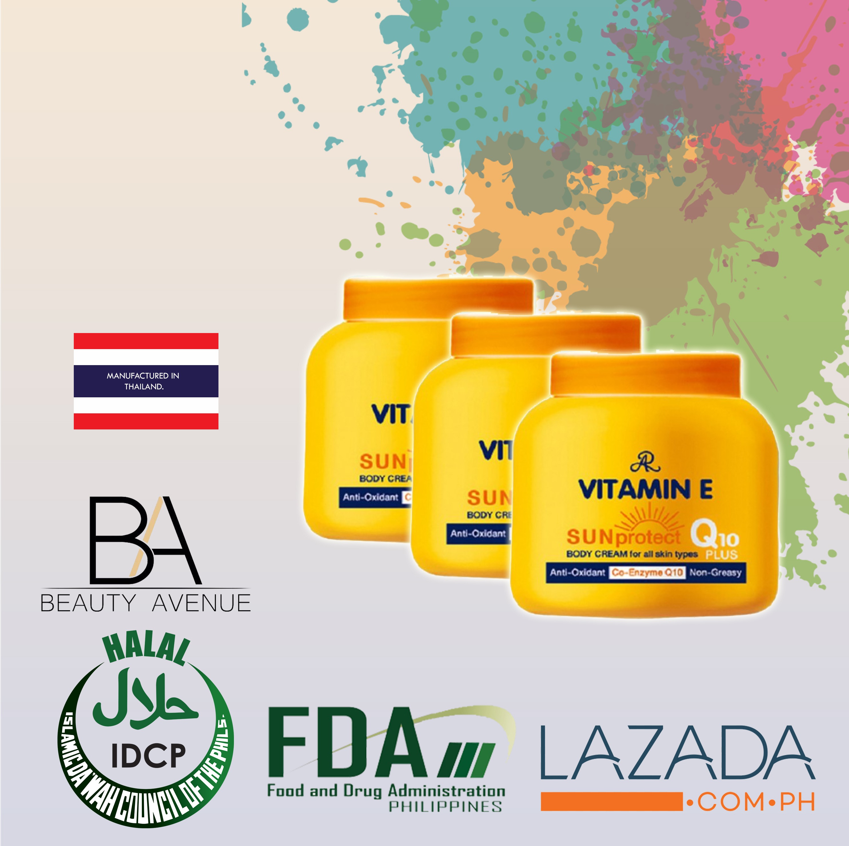 AR Vitamin E Sun Protect Q10 Plus 200g x 1 JAR (3PC) Shopee Philippines