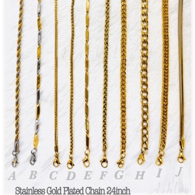 Stainless Gold Plated Chain 24inch Shopee Philippines