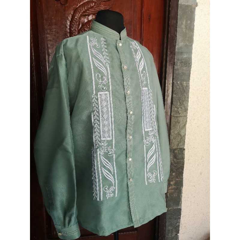 Sage Green Barong Tagalog organza fabric Shopee Philippines